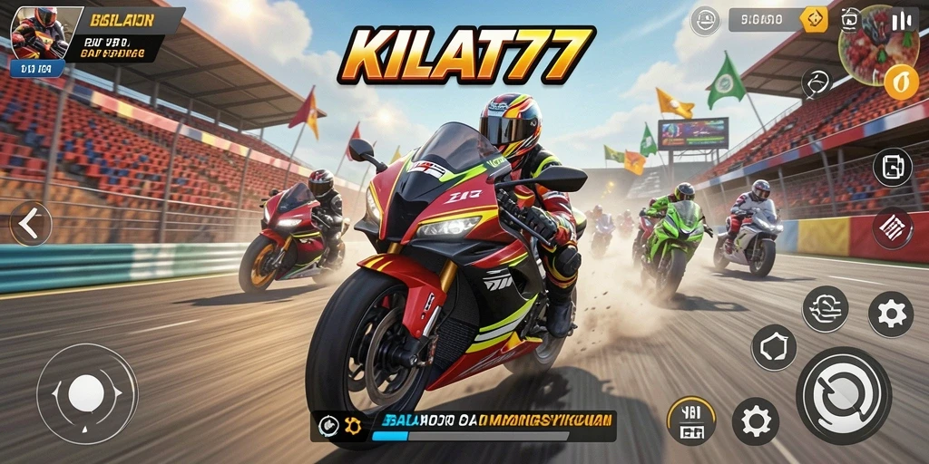 Tampilan luar biasa dari gameplay balapan motor KILAT77.