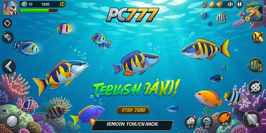 Tampilan gameplay PC777 yang menarik saat menangkap ikan.